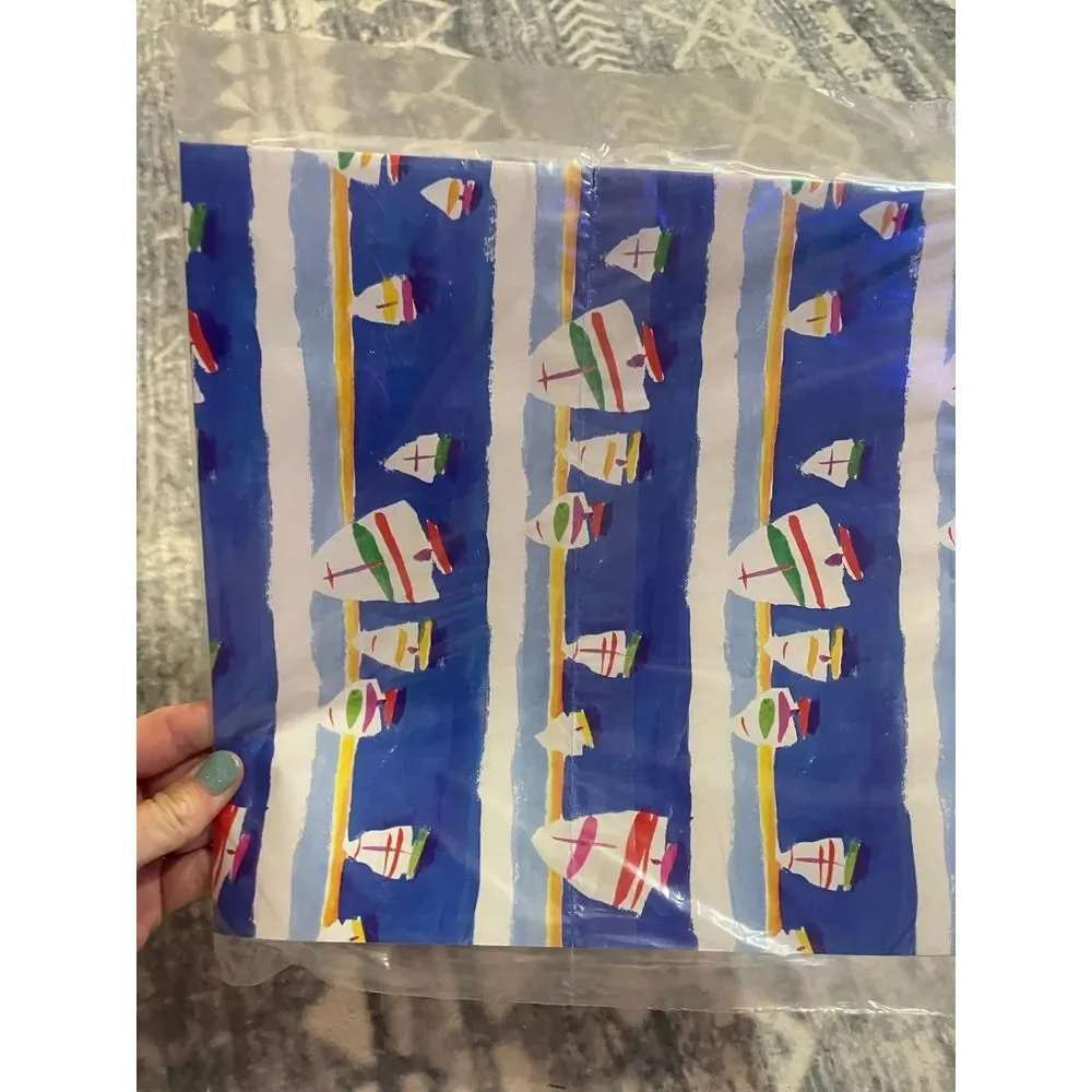 Vintage hallmark sailboat wrapping paper‎
